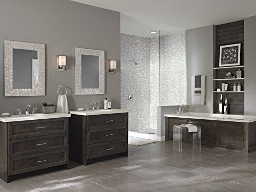 Pfister Pasadena 8 in Widespread Bathroom Sink Faucet 3 Hole Double Handle Polished Chrome Vanity Faucet with Push & Seal Drain and Pfast Connect Technology LF049PDCC - color: Polished Chrome