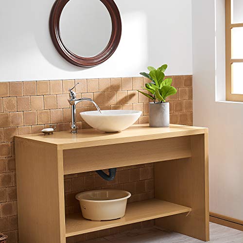 BWE Chrome Vessel Sink Faucet Waterfall Bathroom Faucets 1 Hole | Single Handle Bathroom Vanity Faucet with Pop Up Drain Stopper Assembly and Supply Hose Lavatory Mixer Tap Tall Body - color: Chrome