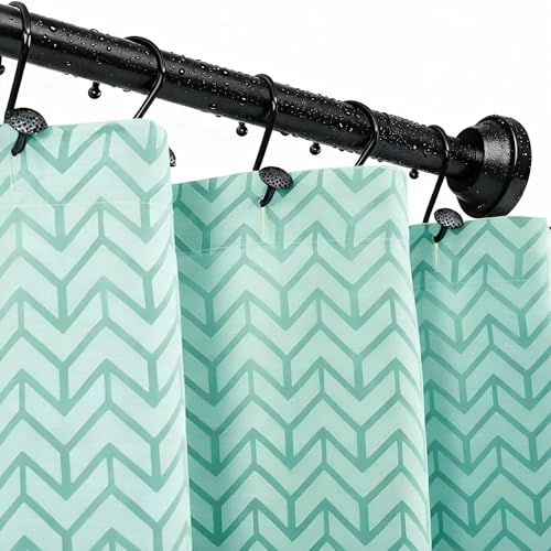 Umimile Shower Curtain Rod, 1 Inch Adjustable Spring Tension Curtain Rod | 304 Stainless Steel Shower Rod for Bathroom, Windows, Never Rust Non-Slip (Black, 50-86”) - color: Black, size: 50-86”