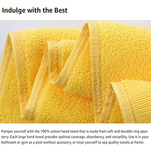 Lchkrep Bathroom Hand Towels (14x30 inch), Home Soft Cotton Super Soft Highly Absorbent Hand Towel for Bath, Hand, Face, Gym and Spa,(Yellow 2 Pack) - color: Yellow-2pack