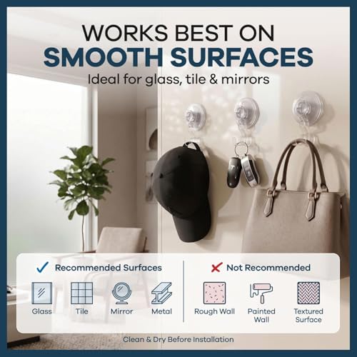 HOME&I Clear Suction Cup Razor Holder for Shower, 2 Pack Double Hook Bathroom Organizer, Quick Press-On Installation, Drill-Free Wall Mount for Razor, Loofah, Washcloth & Bath Accessories - style: Push Lock+Double Hook