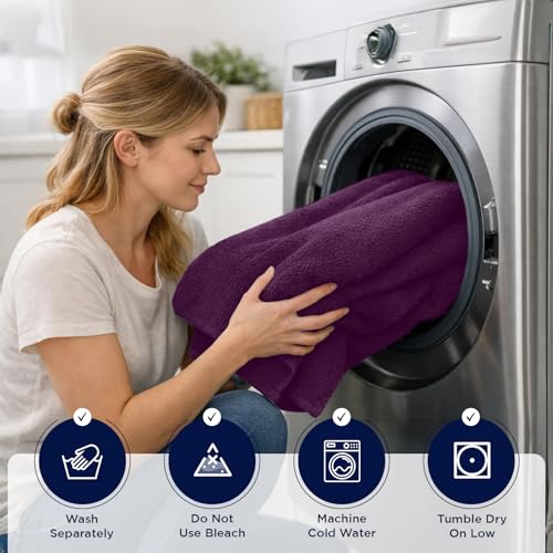 DAN RIVER 2 Pack Bath Sheets Extra Large 35x70, Large Bath Towels for Adults, XL Oversized Heavy Duty Towel Set, 600 GSM 100% Ring Spun Cotton, Soft Quick Dry, Purple Passion - color: Purple Passion