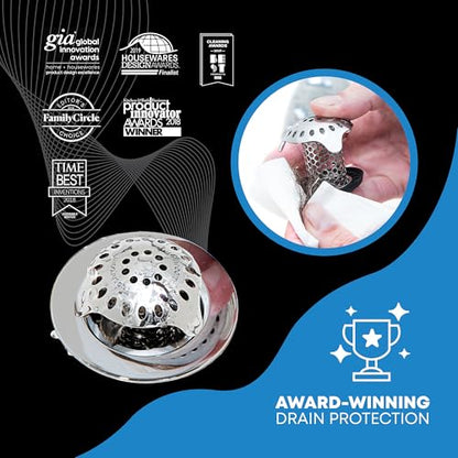 TubShroom Ultra Revolutionary Bath Tub Drain Protector Hair Catcher/Strainer/Snare, Stainless Steel, Stainless Combo - style: Stainless Combo