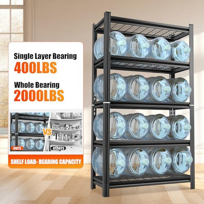 35" Wide 5-Wire Shelving Metal, Storage Shelves 5-Tier, Utility Shelf Rack, Heavy Duty Adjustable, 2000 LBS Capacity, Study and Stable Organizer Rack for Kitchen Pantry Closet, Black, 16" Dx72 H - size: Wire 5 Tier-72"H*36"W*16"D