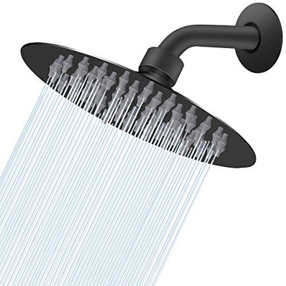 NearMoon Rain Shower Head, Ultra-Thin Design-Pressure Boosting, Awesome Some Experience, High Flow Stainless Steel Rainfall Head (6 Inch,Matte Black) - color: Matte Black, size: 6 Inch