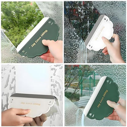 Squeegee Bathroom Glass Door Cleaning Scraper with Hanging Hook, Silicone Mini Kitchen Countertop Squeegee, Water Wiper Scraper for Sink Tiles Cleaning Tools (Cloud 3PCS) - color: Cloud 3pcs