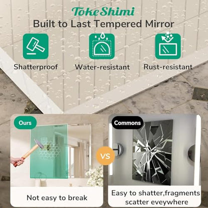 60x30 Beveled Frameless Bathroom Mirror, Vanity Bathroom Mirrored with 1" Beveled Edge, Shatterproof Modern Frameless Mirror Rectangle for Living Room, Entryway, Restroom - size: 30"L x 60"W, style: Beveled