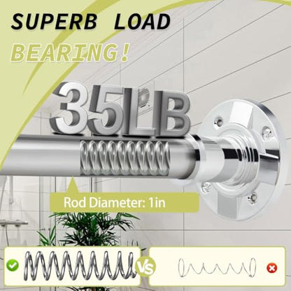 Shower Curtain Rod 31-88 In Adjustable Pole Heavy Duty Silver Tension Rods Spring Drilling and No Drilling Shower Rod for Bathroom Window Anti-Slip Never Rust - color: Silver, size: 31-88"