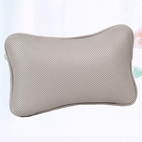 Non- Slip Sponge Bathtub Pillow with Suction Cups Head Pillow Neck Shoulder Support Cushion for Home Hotel Grey