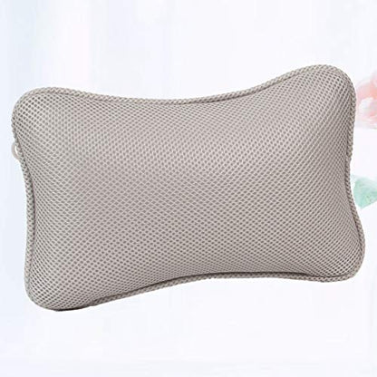 Non- Slip Sponge Bathtub Pillow with Suction Cups Head Pillow Neck Shoulder Support Cushion for Home Hotel Grey