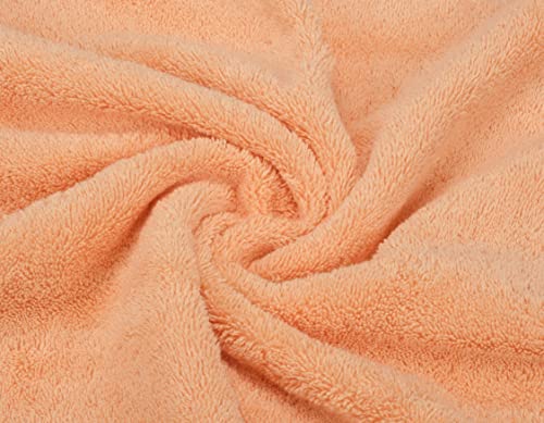 American Soft Linen 100% Cotton Luxury Turkish Towels, 6 Piece Towel Set | Soft Absorbent Quick Dry OEKO Tex Standard 100 Certificated Durable Machine Washable Premium Hotel Quality - color: Malibu Peach, size: (27"x54") + (16"x28") + (13"x13")