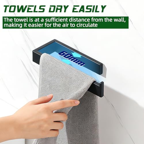 Alise Hand Towel Holder for Bathroom Wall Mounted,Matte Black | SUS304 Stainless Steel, Full Square, Towel Hanger Towel Bar Towel Rack for Bathroom Walls,Lavatory,Kitchen