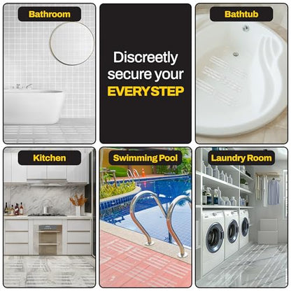 [Made in Korea] Ultra-Thin Bathtub Non Slip Stickers - Diamond Grip Non Slip Bathtub Stickers with Strong Adhesive for Elderly and Safety Use (10)