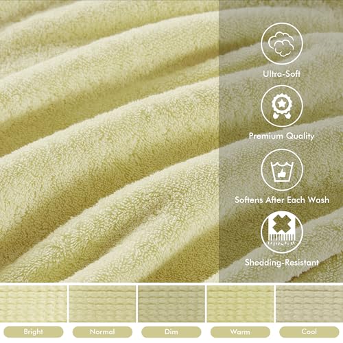 Madison Park 800GSM 100% Cotton Bathroom Bath Towel Set of 8, Yellow | Long Staple, Highly Absorbent, Durable Hotel Spa Quality, Quick Dry, Double Stitched Hems, Lint Reducing, OEKO-TEX Certified - color: Yellow, size: Multi-Sizes