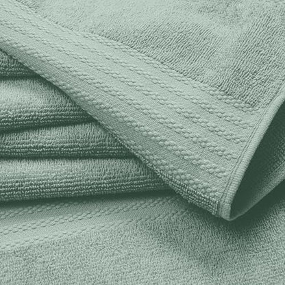 GLAMBURG Ultra Soft 8-Piece Towel Set - 100% Pure Ringspun Cotton, Contains 2 Oversized Bath Towels 27x54, 2 Hand Towels 16x28, 4 Wash Cloths 13x13 - Ideal for Everyday use, Hotel & Spa - Jade - color: Jade, size: 8 Piece Towel Set