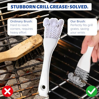 Crevice Cleaning Brush Set，Grill Brush，Hard Bristle Crevice Cleaner Connected to Mineral Water Bottle，for use in: Kitchen, Bathroom Sinks and Corners, Crevices, Window Tracks, and Tight Spaces.4pcs