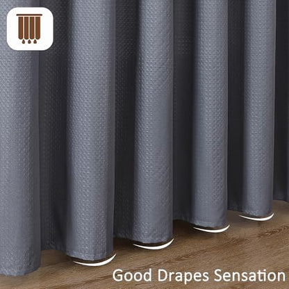 Grey Stall Shower Curtain 36 x 72 Inch, Textured Soft Fabric Waffle Narrow Size Modern Shower Small Curtain for Bathroom Hotel, Machine Washable, Water Resistant, 36Wx72L Inches - color: Grey, size: 36"W x 72"L (Pack of 1)