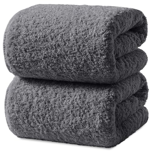 REDKISS Ultra-Plush Bath Towel Set - 900GSM Premium Thick Cotton for Bathroom & Spa, Super Absorbent Bath with No Shedding (2-Piece Bath Twoel Set for Adults, Luxury Hotel & Home Use)-Smoky Grey - color: Smoky Gray, size: Bath Towel Set of 2
