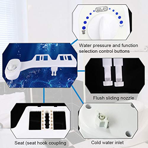 VALINK Toilet Seat Attachment Non Electric Manual Bidet Double Head Fresh Water Spray - size: 7/8
