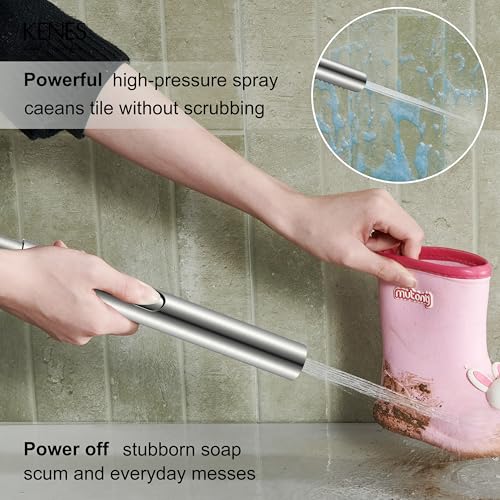 Brushed Nickel 10 Inch All Metal Rain Shower Head with Handheld Spray | High Pressure Rainfall Shower Head wih Adjustable Extension Arm, Dual Showerhead Set with 60" Shower Hose, Square Rainfall - color: Brushed Nickel