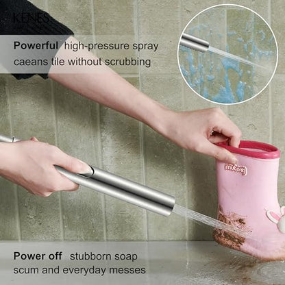 Brushed Nickel 10 Inch All Metal Rain Shower Head with Handheld Spray | High Pressure Rainfall Shower Head wih Adjustable Extension Arm, Dual Showerhead Set with 60" Shower Hose, Square Rainfall - color: Brushed Nickel
