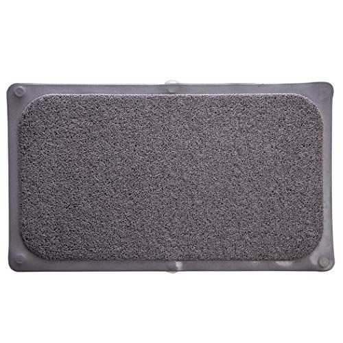 BINO | Loofah Non-Slip Bath Mat for Tub - Grey | Spa-Inspired Comfort, Quick-Drying, Secure Suction Cups | Exfoliating Shower Mat for a Luxurious and Safe Bathing Experience - color: Grey