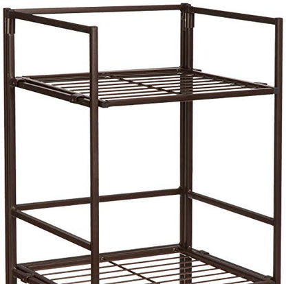 Amazon Basics 4-Tier Iron Towel Shelf Black 11.4"L x 11.8"W x 44.5"H | for Bathroom