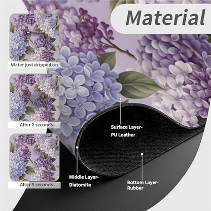 Faucet Fast Absorbent Pad - Lavender Lilac Hydrangea , Suitable For Kitchen, Bathroom, Island And Other Scenes - color: Lavender Lilac Hydrangea