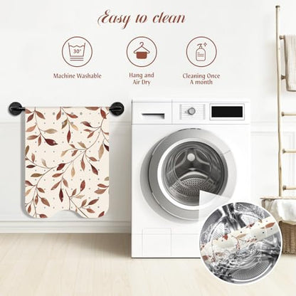 SHUCHING Brown Bath Mat for Tub Non Slip-40x16 Inch, Leaves | Bathtub Mat for Elderly Mold Free, Long Shower Mat for Inside Shower with Suction Cup, Machine Washable - color: Yellow Leaves
