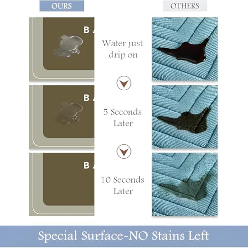 Bath Mat, Quick-Drying Non-Slip Thin Bathroom mat Super Absorbent Bath mats Rug-Bath Mats for Bathroom Floor Bathtub Vanity-Bathmat Bath Rug Easy Care Khaki 27.5" x15.7" - color: Khaki