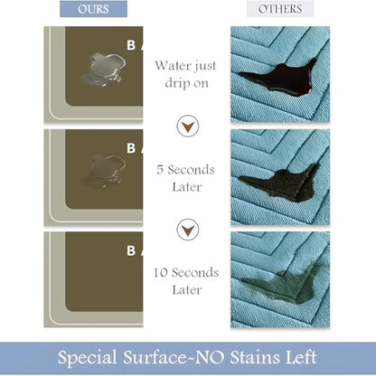 Bath Mat, Quick-Drying Non-Slip Thin Bathroom mat Super Absorbent Bath mats Rug-Bath Mats for Bathroom Floor Bathtub Vanity-Bathmat Bath Rug Easy Care Khaki 27.5" x15.7" - color: Khaki