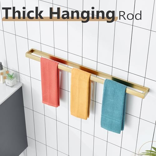 KOKOSIRI Towel Bar Brushed Gold Bath Towel Holder 32 Inch Kitchen Towel Hanger Rack Stainless Steel Bathroom Hardware Wall Mounted, 1 Pack B4008BG-L32 - color: Brushed Gold, size: 32-Inch