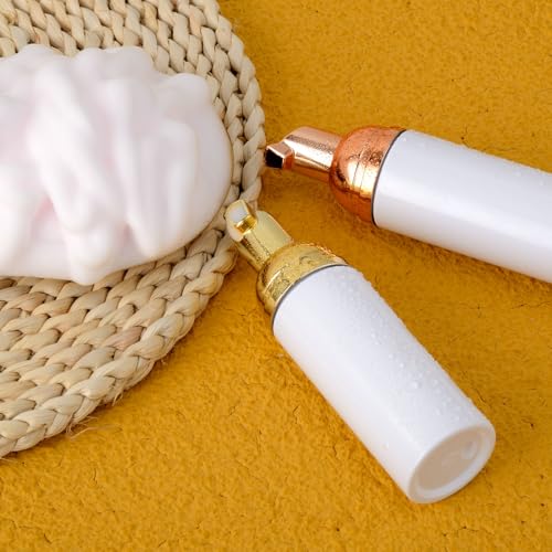 Lil Ray 2 Oz Empty White Foam Pump Bottle, Foamer Soap Dispenser for Lash Shampoo, Hand Soap, Foaming Cleaner(Gold Pump, 12 PCS) - color: Gold