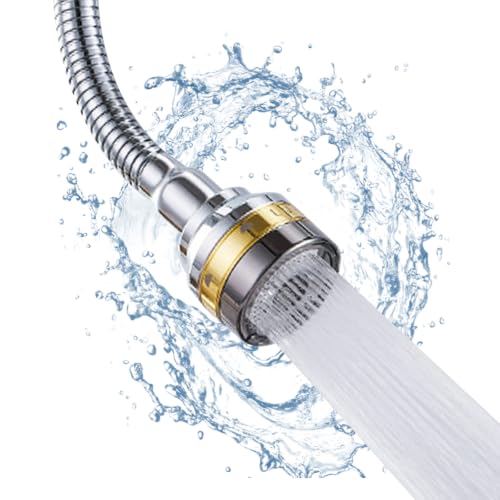 Sink Faucet Sprayer Attachment, Rotatable Faucet Sprayer Head | 360 Degree Swivel, 3 Mode Adjustable, Splash Proof Faucet Aerator, Spray Head, for Home Kitchen Bathroom, Extended Length - color: Extended Length