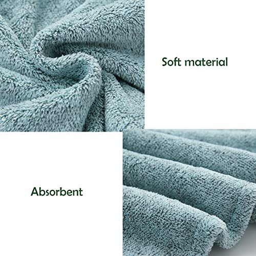M-bestl 2 Pack Hair Drying Towels, Hair Wrap Towels,Absorbent Microfiber Hair Towel Turban with Button Design to Dry Hair Quickly(Star Green&Camel) - color: Star Green&camel