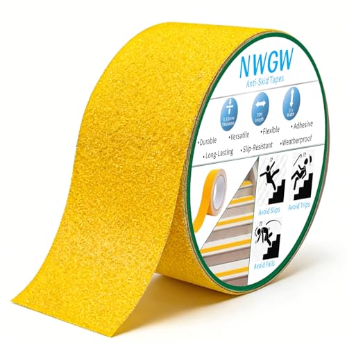 Anti Slip Tape 2" x 30FT, Dark Yellow Heavy Duty Waterproof Non-Slip Safety Traction Grip Tape for Indoor Outdoor Stairs, Steps, Ramps, Walkways and Pool - color: Dark Yellow, size: 2 IN