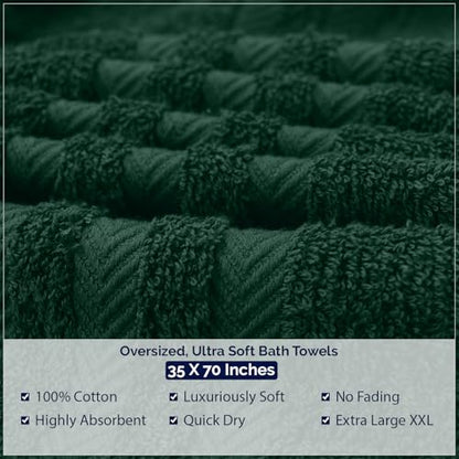 DAN River 2 Pack Bath Sheets Extra Large 35x70, Large Bath Towels for Adults, XL Oversized Heavy Duty Towel Set, 600 GSM 100% Ring Spun Cotton, Soft Quick Dry, Huntergreen - color: Huntergreen, size: Bath Sheet 35x70" (PK 2)