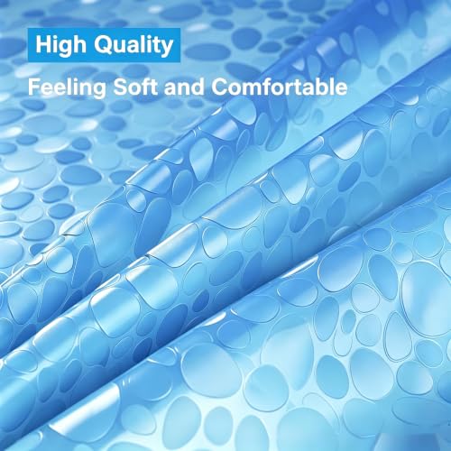 UFRIDAY Blue Clear Shower Curtain Liner 72 x 72 inch,EVA 3D Cobblestone Weighted Plastic Bathroom Shower Curtain Liner with 3 Big Magnets,Transparent. - color: Cobblestone Blue, size: 72"W x 72"L (Pack of 1)