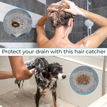 Disposable Shower Drain Hair Catcher, 3.54 Inches Round, 25 PCS | Stickers for Bath & Kitchen, For Human & Pet Hair, Mesh for Bathtub & Laundry, Drain Cover - size: Round - 25 Packs