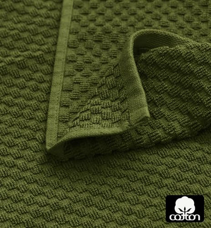 COTTON CRAFT Amazing Kitchen Towel - 12 Pack 100% Cotton Waffle Terry Towel | Harvest Rust Green Gold Brown -16x28 Euro Café Waffle Weave Soft Absorbent Quick Dry Low Lint Reusable Dish Cleaning Cloth - color: Harvest Multi, size: 12 Pack