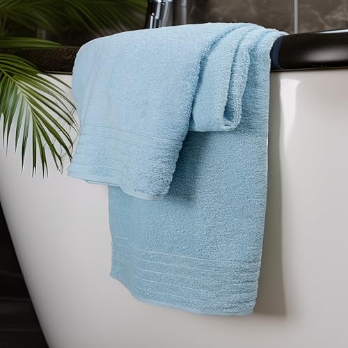 2 Piece Extra Large Bath Sheets 35 x 70 Inches, Sky Blue | 100% Cotton, Larger & Lighter Weight, Quicker to Dry, Super Soft & Absorbent, Oversized Bath Towels - color: Sky Blue