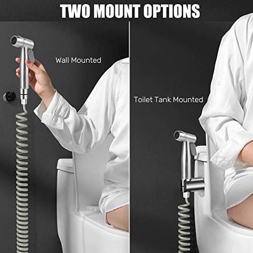 Handheld Bidet Sprayer Toilet with 59in ABS Flexible Telescopic Shower Hose for Bathroom Douche Diaper Cleaning, Pet Bath, Closestool, Squatting Pan, Floor Cleaning
