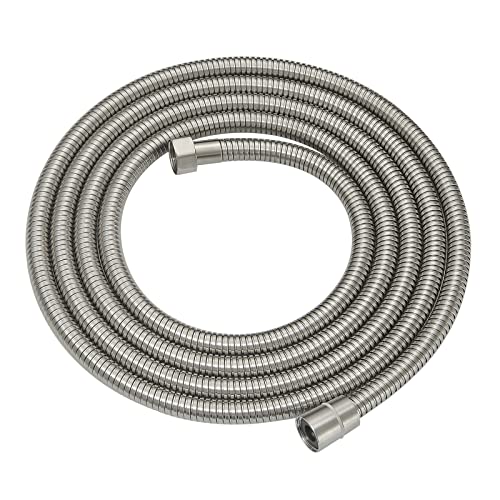 RUMOSE 118 inches Extra Long Shower Hose, Nickel | Shower Head Extension Hose, Attachment Flexible Handheld Shower Sprayer Hose, Stainless Steel Shower Tube - color: Nickel, size: 118"