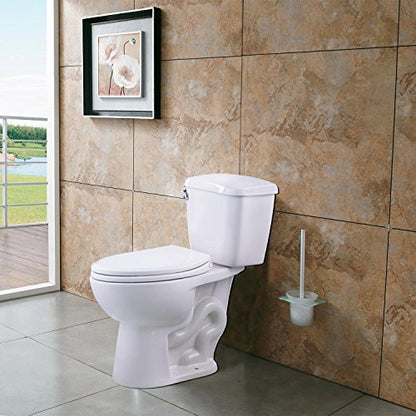 Hibbent Premium Elongated Toilet Seat with Cover Quiet Close, One-Click to Quick Release, Easy Installation Non-Slip Seat Bumpers, Slow Close Toilet Seat and Cover, Easy Cleaning-White Color - style: One-click Elongated 18.5"