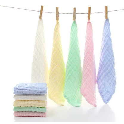 Muslin Baby Washcloths – 6 Pack Organic Cotton Face Towels for Newborns – Ultra-Soft, Reusable & Absorbent – Gentle on Sensitive Skin – Unisex Baby Gift Set