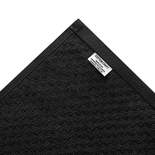 COTTON CRAFT Amazing Kitchen Towel - 12 Pack 100% Cotton Waffle Terry Towel | Black - 16x28 inch Euro Café Waffle Weave Dish Towels - Soft Absorbent Quick Dry Low Lint Reusable Pantry Bar Cleaning Cloth - color: Black, size: 12 Pack