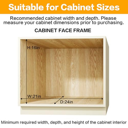2-Tier Kitchen Cabinet Pull Out Shelf and Drawer Organizer Slide Out Pantry Storaqe Basket in Multiple Sizes (19" W x 21" D) - size: 19" W x 21" D