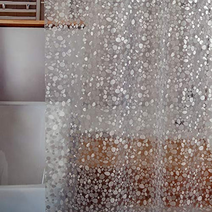 Bostofy EVA 3D Waterproof Shower Curtain Liner, Clear Extra Long Bathroom Shower Liner with Rustproof Metal Gromments and Weighted Magnet,72”Width x 84”Length - color: Clear Stone, size: 72"W x 84"L (Pack of 1)