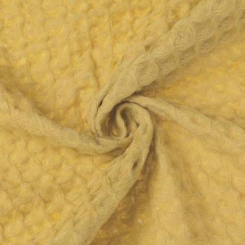 100% Cotton Home Soft Absorbent Hand Towels 14" x 32", Waffle Weave Towel Sets for Bathroom, Kitchen 4 Pack Yellow