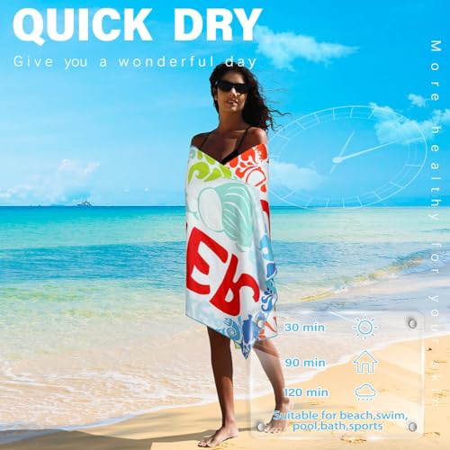 Widdonen Microfiber Beach Towel,Compact 2 Pack-71x32 Inch with Bag Travel | Extra Large,Lightweight,Thin,Sand Free,Quick Dry,Absorbent.Packable for Camping,Swim,Pool,Bath,Picnic,Cruise Essentials Gift - color: 2 Pack Colorful Summer M